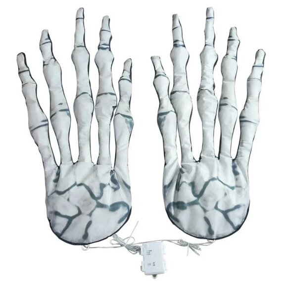 3ft Giant Lighted Skeleton Hands House Decor Halloween New In Box Posable Timer - Picture 3 of 6